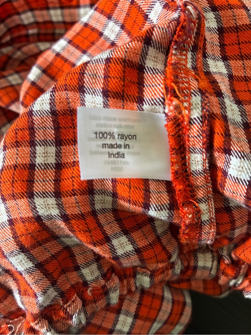 Lane Bryant Autumn Orange Gingham Cropped Plaid Tie Hem Top Size 22 - Picture 5 of 7